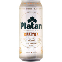 Пиво Платан 10-солод св/фильтр 4,0% 0,5л ж/б Чехия