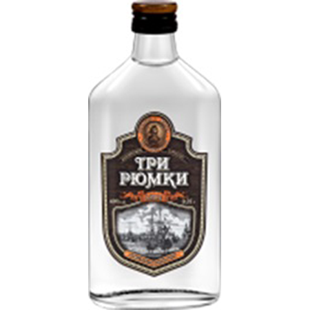 Водка Три Рюмки 40% 0,25л Фляжка Россия