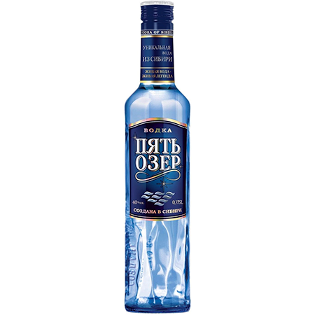 Водка Пять озер 40% 0,375л Россия