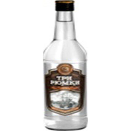 Водка Три Рюмки 40% 0,1л Фляжка Россия