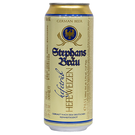 Пиво Штефанс Брау Хефевайзер св н/фильтр 5,3% 0,5л ж/б Германия