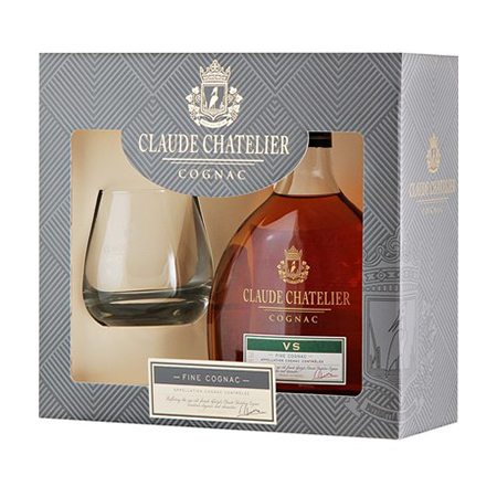 Коньяк Клод Шателье ВС 40% 0,5л ПУ + бокал Франция