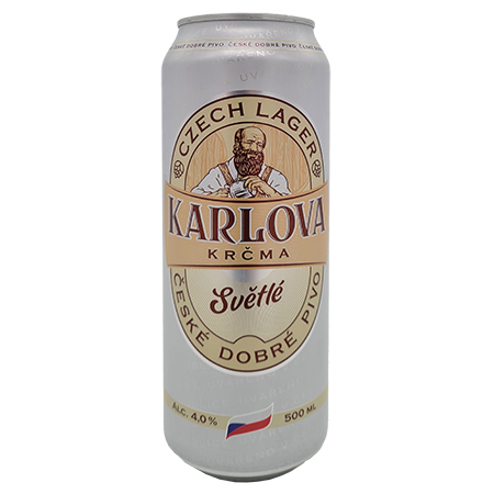 Пиво КАРЛОВА КРЧМА Светлое фильтр пастериз 4,0% 0,5л ж/б