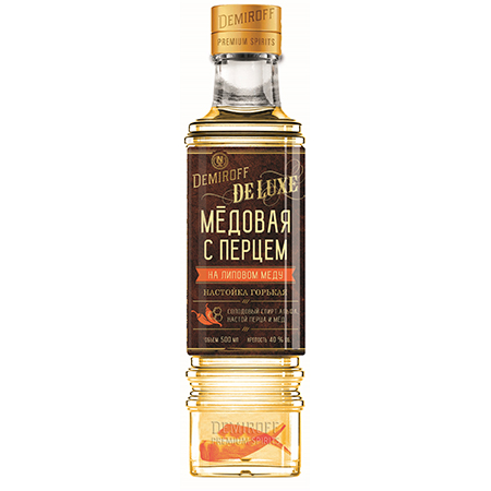 Настойка горькая Демирофф Де Люкс Медовая с Перцем 40% 0,5л Россия