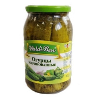Огурцы маринованные 840г ст/б Валдибен