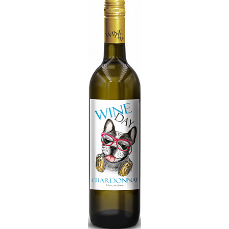 Вино Винный день Шардоне бел п/сл 12% 0,75л Россия