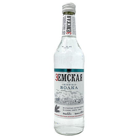 Водка Земская Пшеничная 40% 0,5л Россия