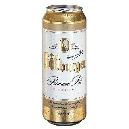 Пиво Битбургер Премиум Пилс светл/фильтр 4,8% 0,5л ж/б Германия
