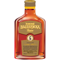 Коньяк Золотая Выдержка ФЬЮЖН 5* 40% 0,1л Россия