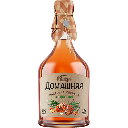 Настойка Домашняя Кедровая горькая 40% 0,5л Россия