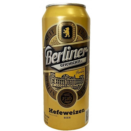 Пиво История Берлина Пшенич светл н/ф 5-5,2% 0,5л ж/б Германия