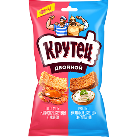 Гренки Двойной Крутец Краб/сметана 100г