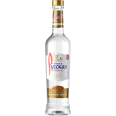 Водка Русская на спирте Альфа 40% 0,5л Россия