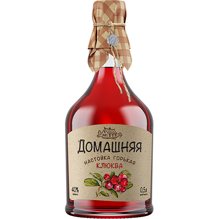 Настойка Домашняя Клюква горькая 40% 0,5л Россия