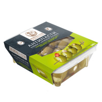 Оливки с начин ассорти халапеньо/чеснок/перец/корниш/сыр в масле BC 240г Оливки с начин ассорти халапеньо/чеснок/перец/корниш/сыр в масле BC 240г