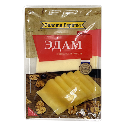 Сыр Эдам Золото Европы нарезка 125г БЗМЖ