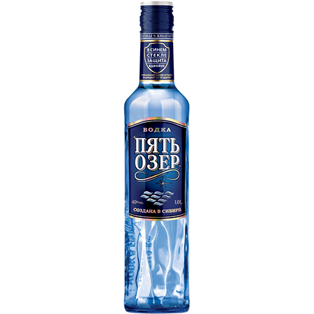 Водка Пять озер 40% 1,0л Россия