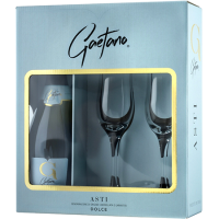 Вино игр Асти Гаэтано бел/сл 7,5% 0,75л ПУ+2 бокала Италия