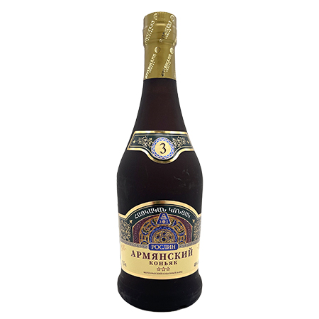 Коньяк Рослин 3 года 40% 0,5л мат/бут Армения